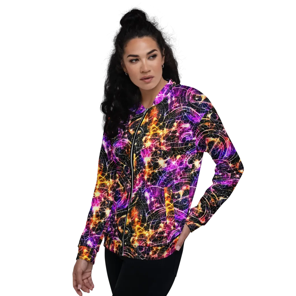 Ember Network on Bomber Jacket — Left