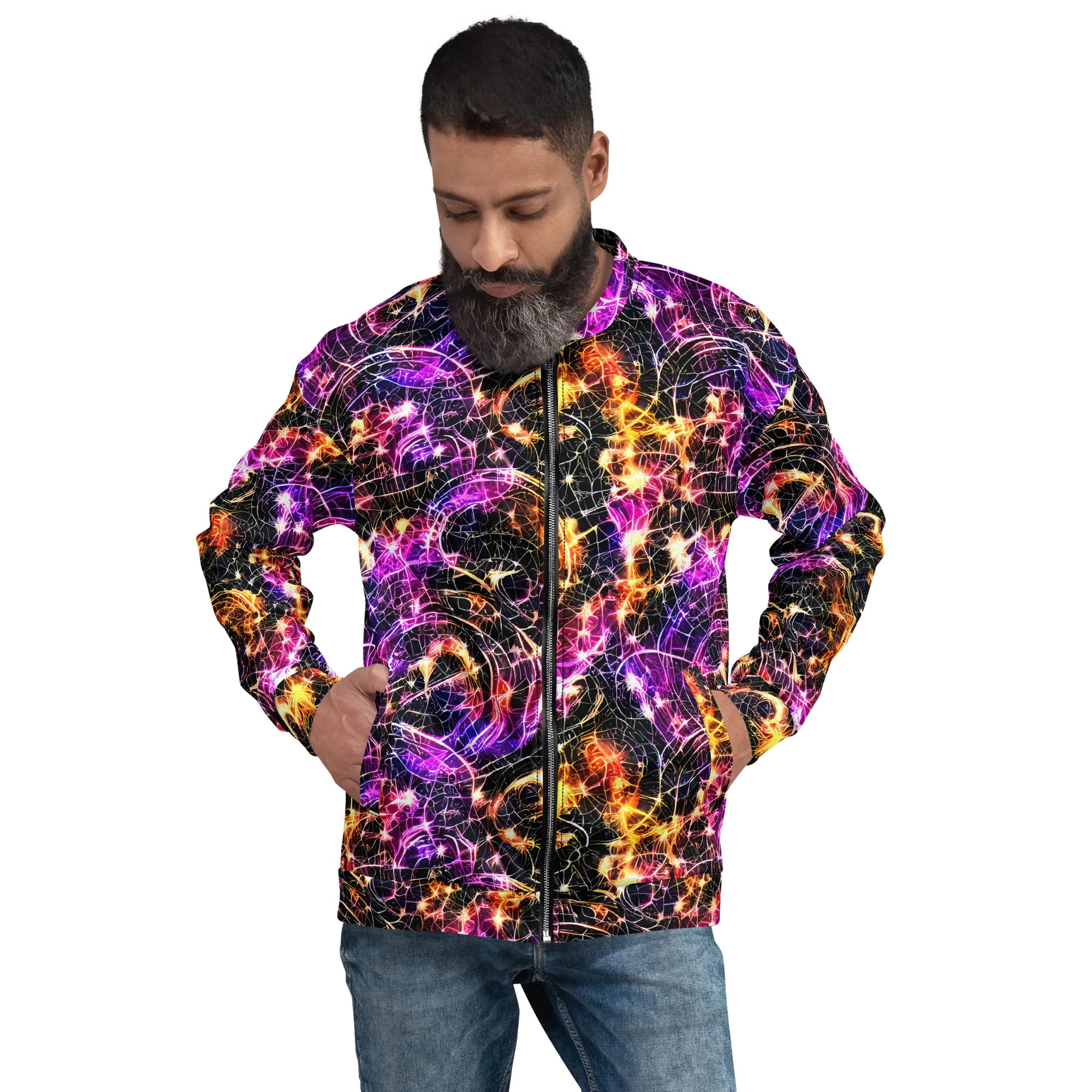 Ember Network on Bomber Jacket — Front