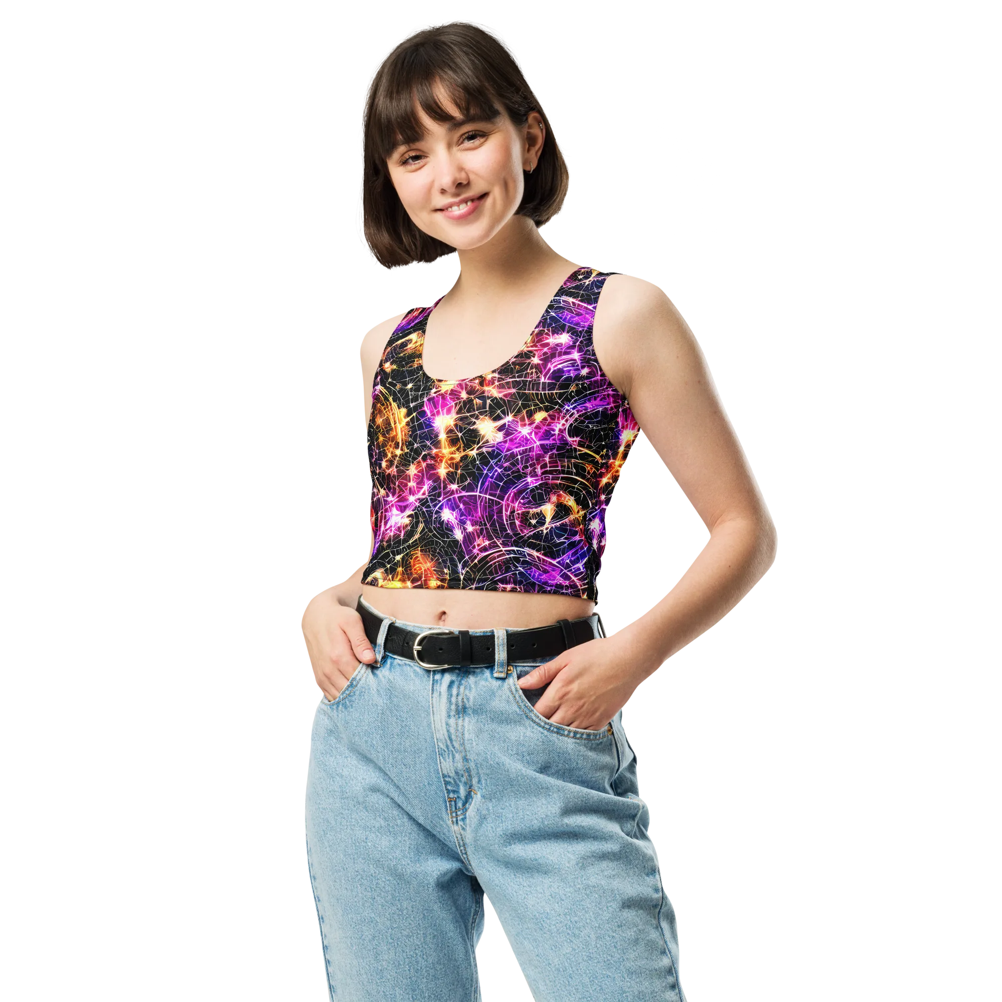 Ember Network on Crop Top — Front