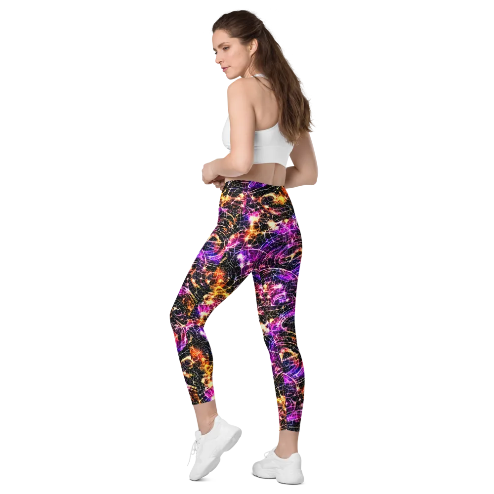 Ember Network on Leggings with Pockets — Left Back