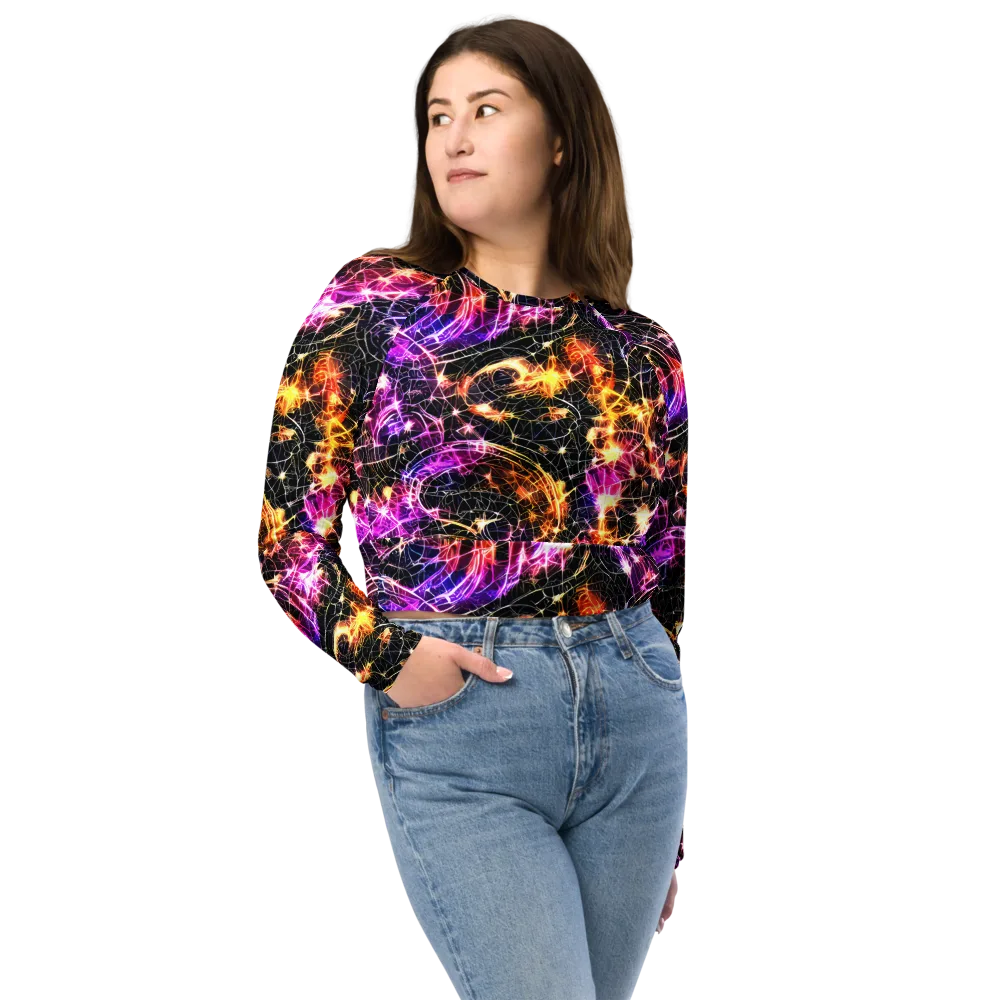 Ember Network on Long Sleeve Crop Top — Front