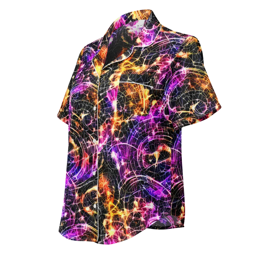 Ember Network on Women's Short Sleeve Pajama Top — Left Front