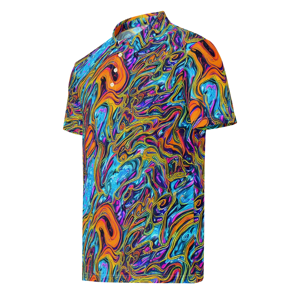 Vivid Gyre on Men's Slim Fit Polo Shirt — Left Front