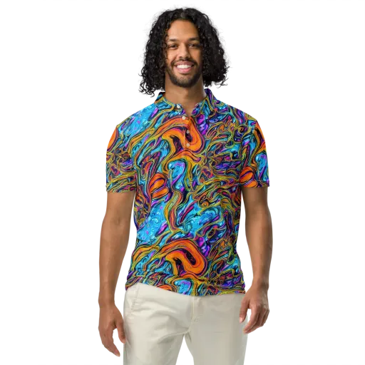 Vivid Gyre on a Men's Slim Fit Polo Shirt