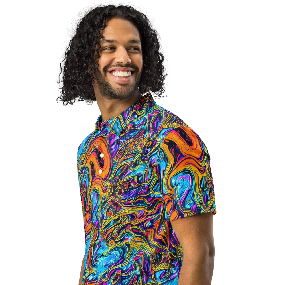 Vivid Gyre on Men's Slim Fit Polo Shirt — Left Front