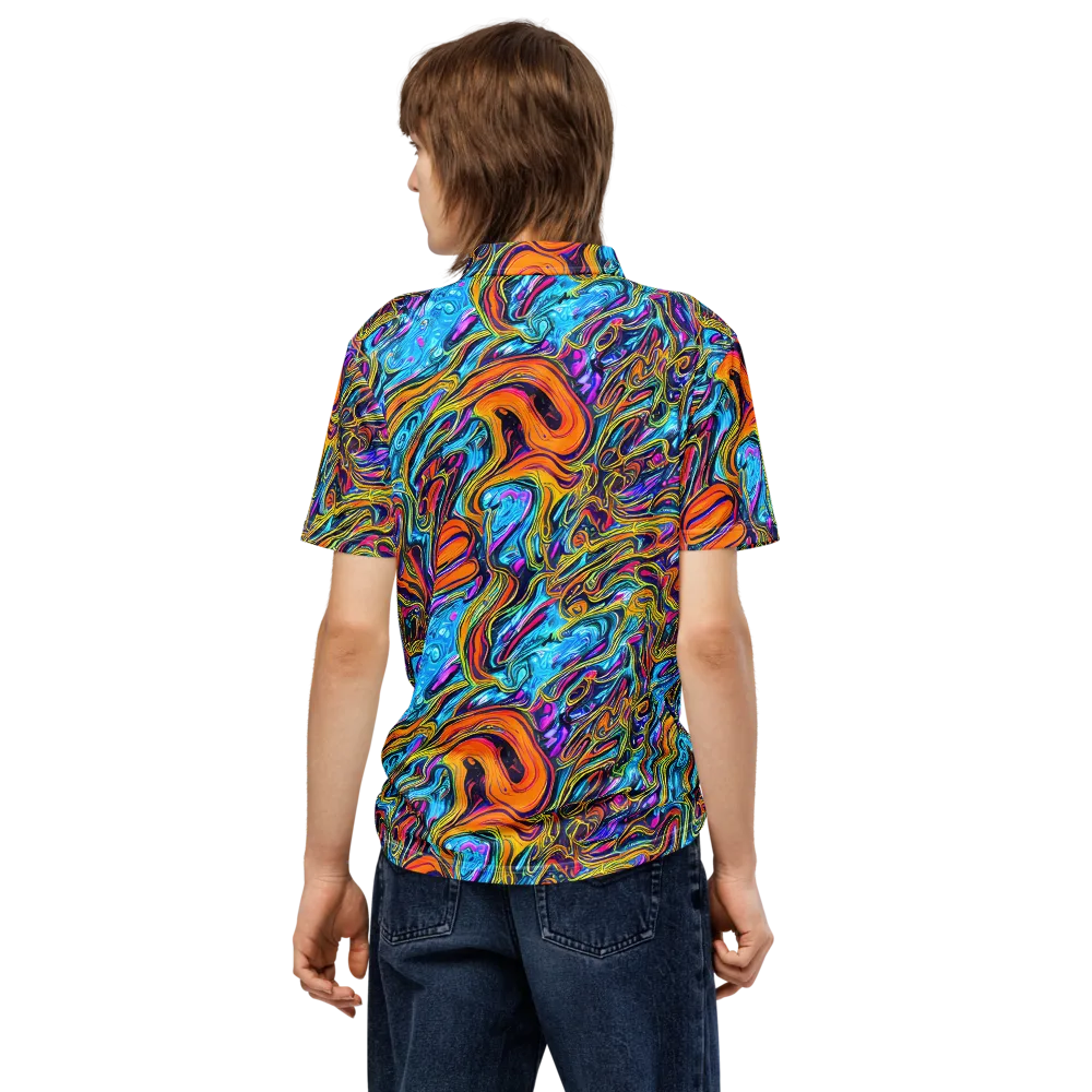 Vivid Gyre on Men's Slim Fit Polo Shirt — Back