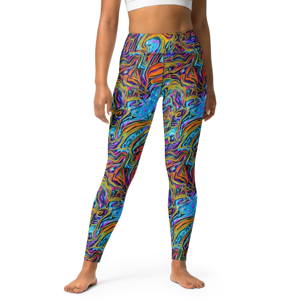 Vivid Gyre on Yoga Leggings — Front