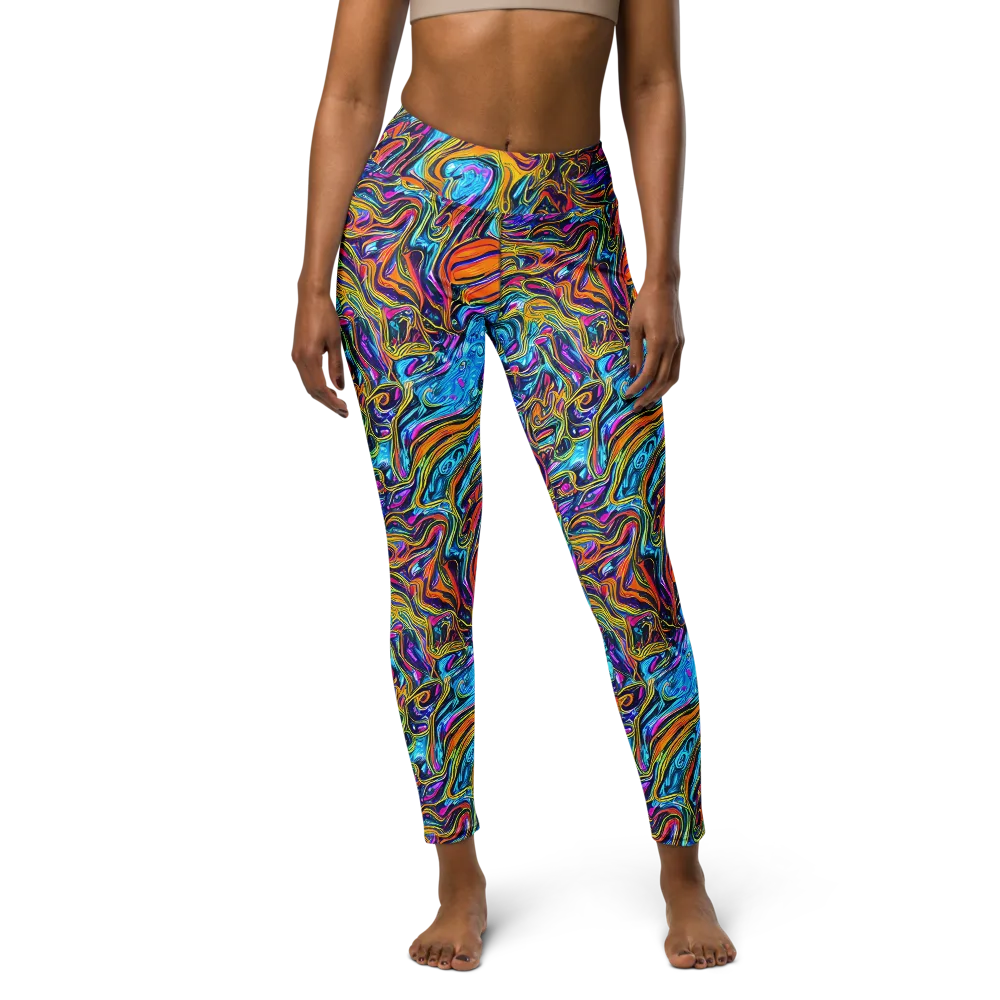 Vivid Gyre on Yoga Leggings — Front
