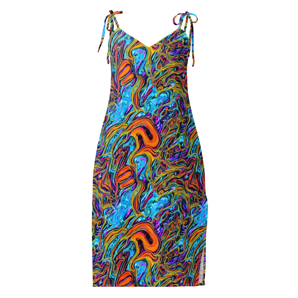 Vivid Gyre on Slip Dress — Front