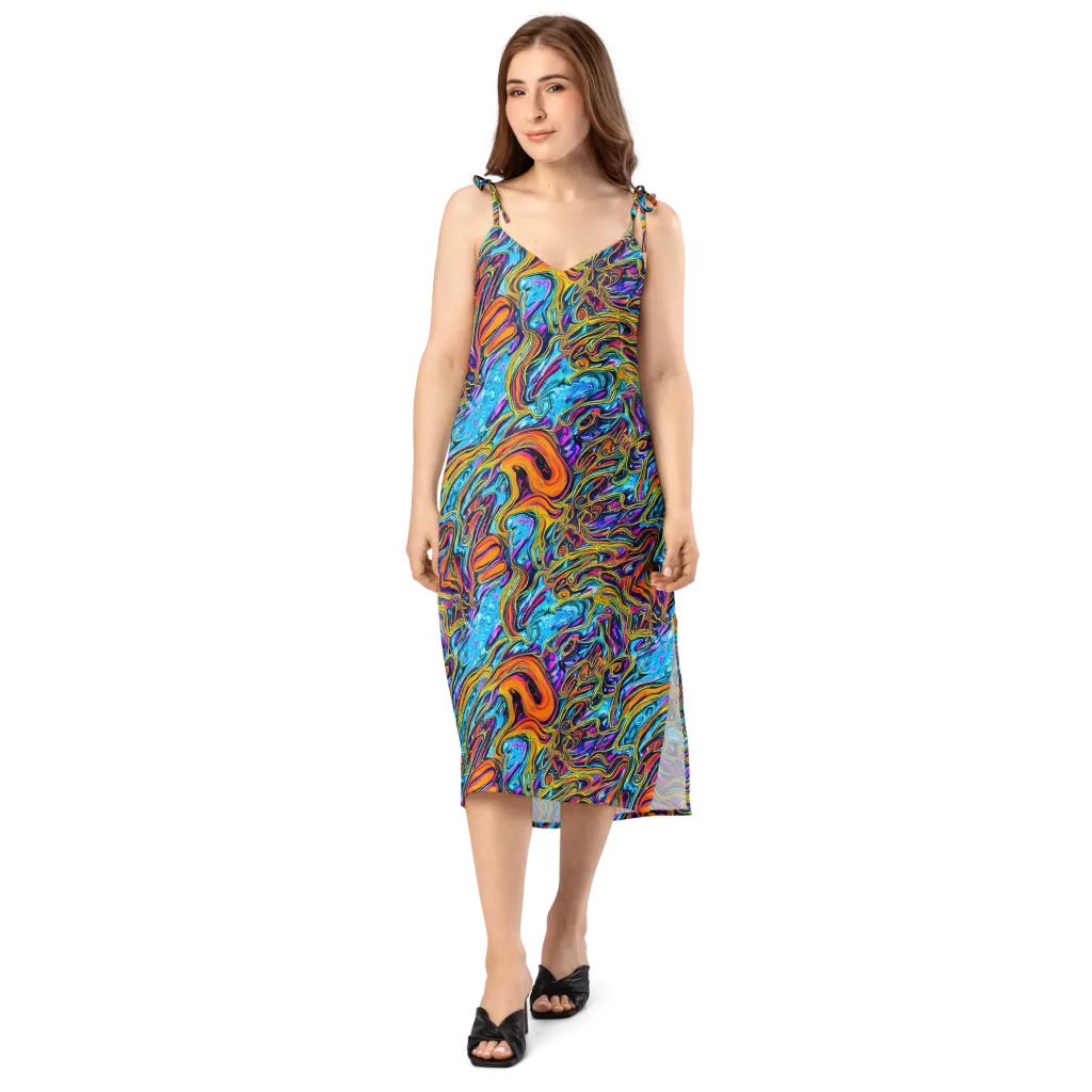 Vivid Gyre on Slip Dress — Front