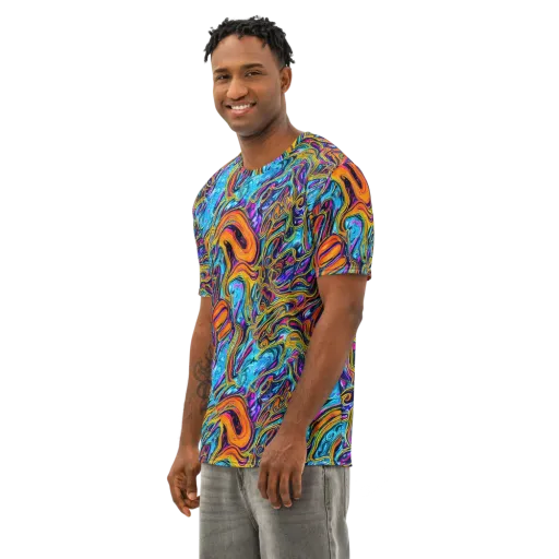 Vivid Gyre on a Men's Cotton Crew Neck T-Shirt