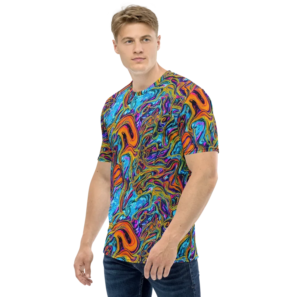 Vivid Gyre on Men's Crew Neck T-Shirt — Left