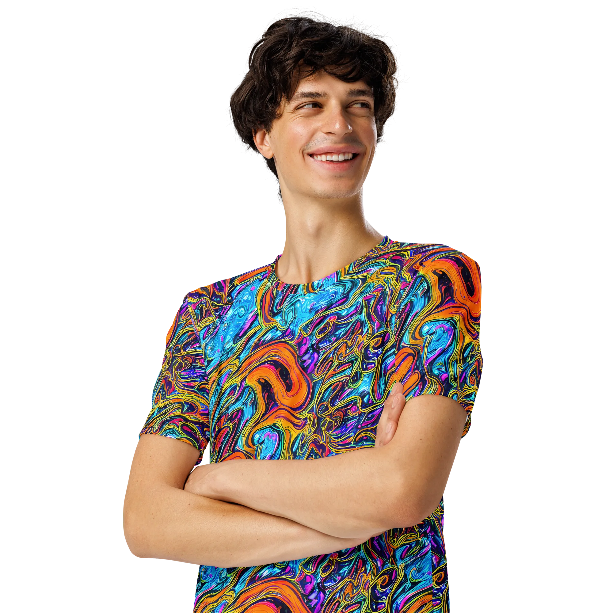 Vivid Gyre on Men's Crew Neck T-Shirt — Left Front