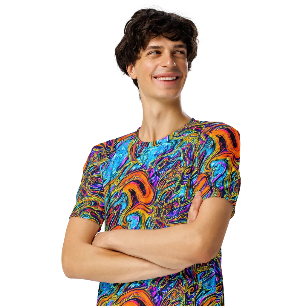 Vivid Gyre on Men's Crew Neck T-Shirt — Left Front