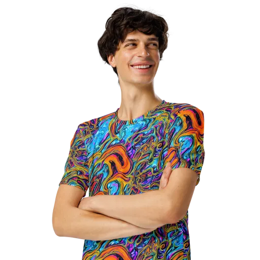 Vivid Gyre on a Men's Crew Neck T-Shirt