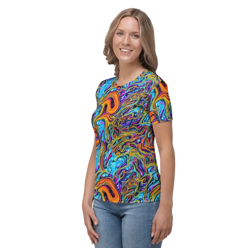 Vivid Gyre on Women's Crew Neck T-Shirt — Left