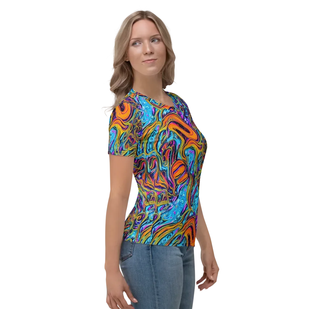 Vivid Gyre on Women's Crew Neck T-Shirt — Right