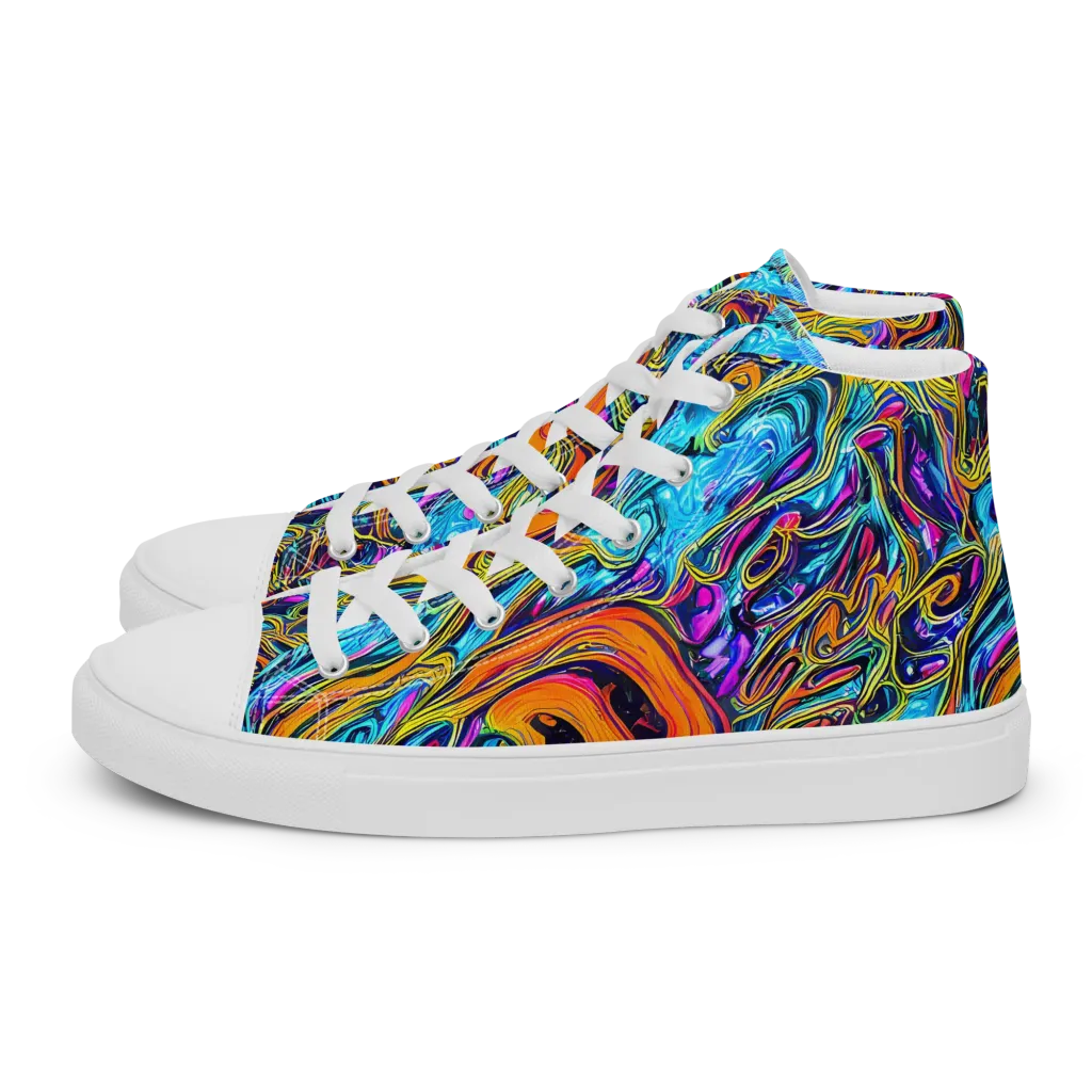 Vivid Gyre on Women's High Top Canvas Shoes — Left