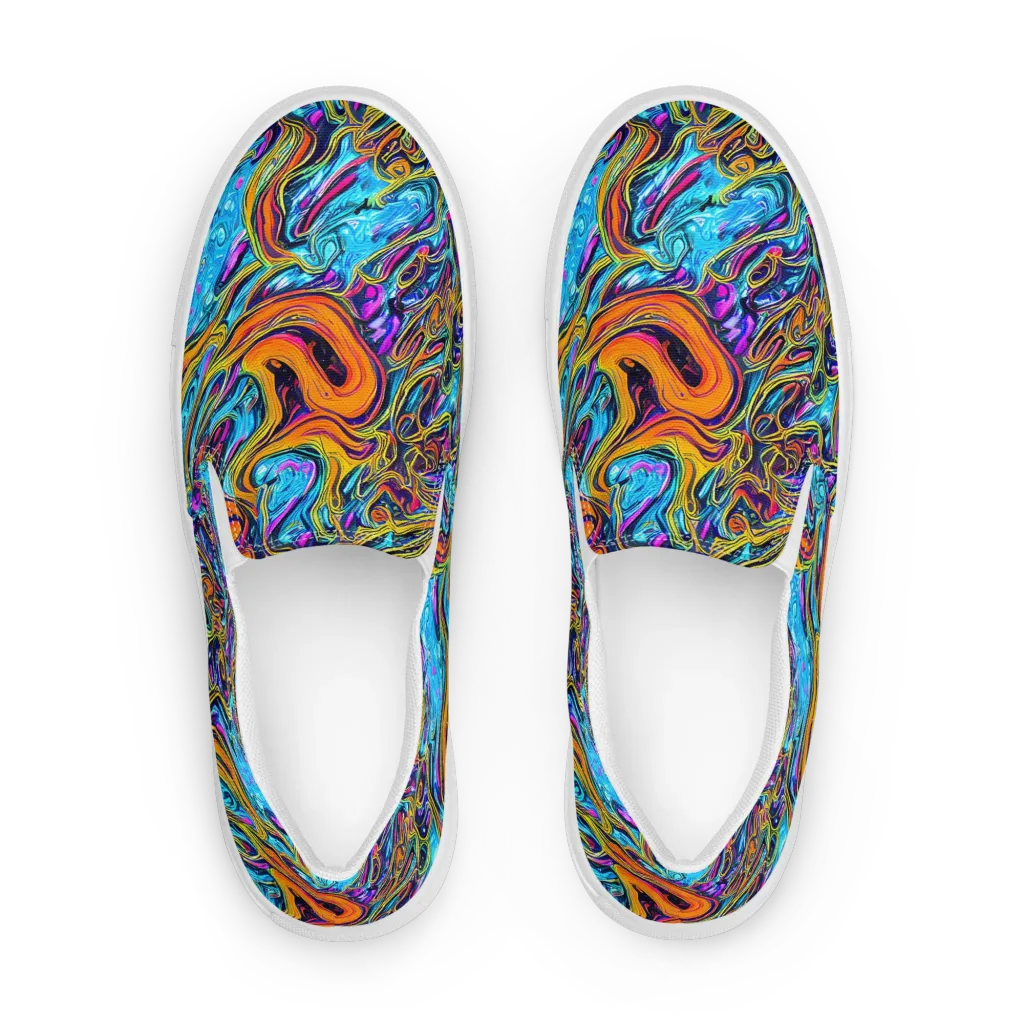 Vivid Gyre on Men's Slip-On Canvas Shoes — Front