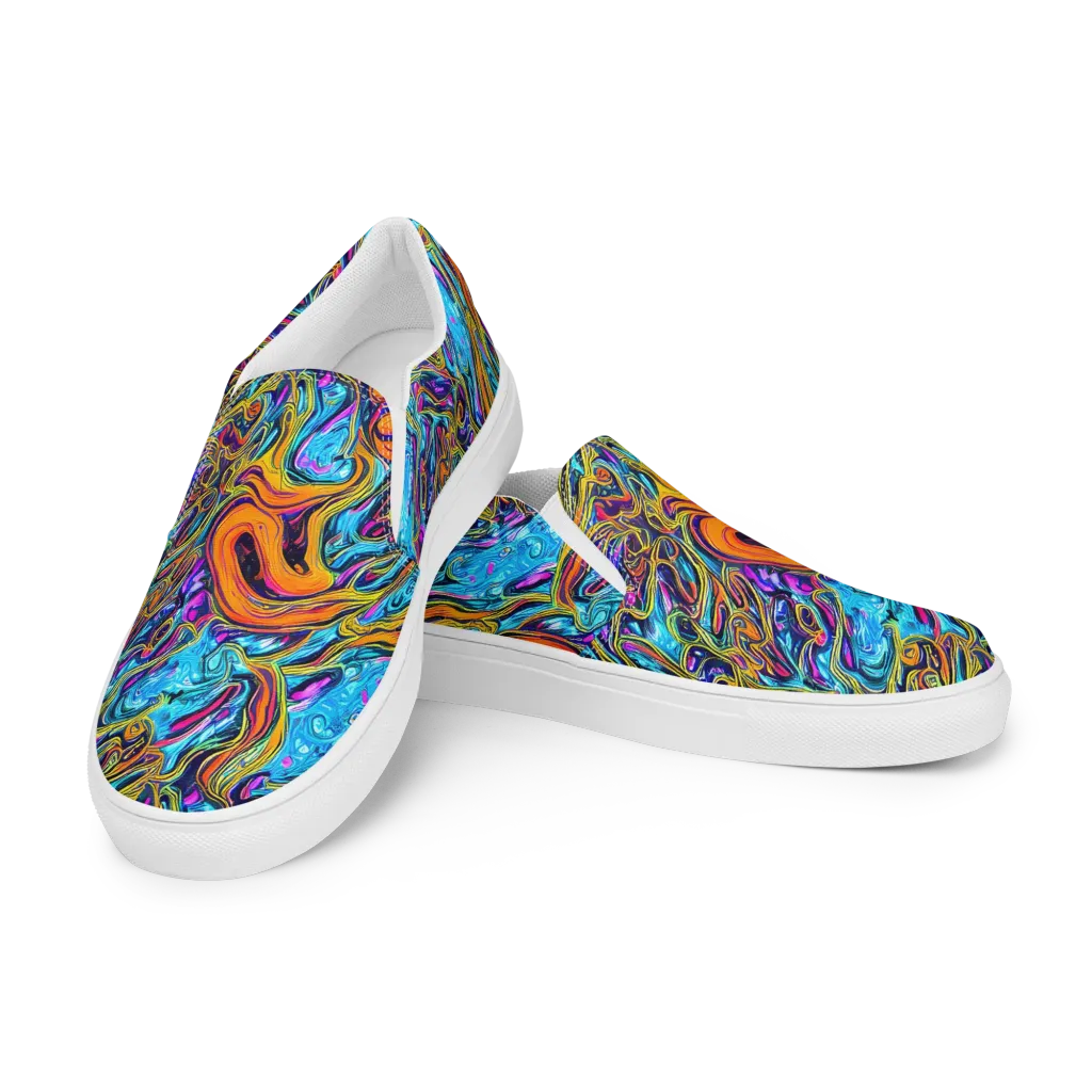 Vivid Gyre on Men's Slip-On Canvas Shoes — Left Front