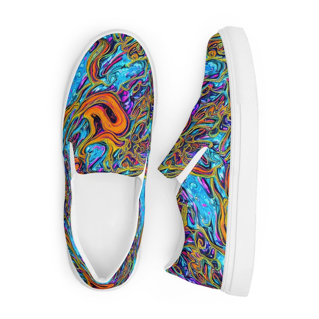 Vivid Gyre on Men's Slip-On Canvas Shoes — Front