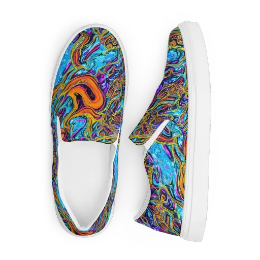 Vivid Gyre on a Men's Slip-On Canvas Shoes