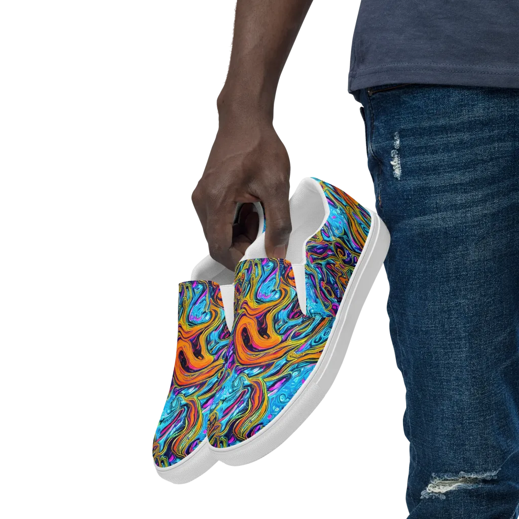 Vivid Gyre on Men's Slip-On Canvas Shoes — Left Front
