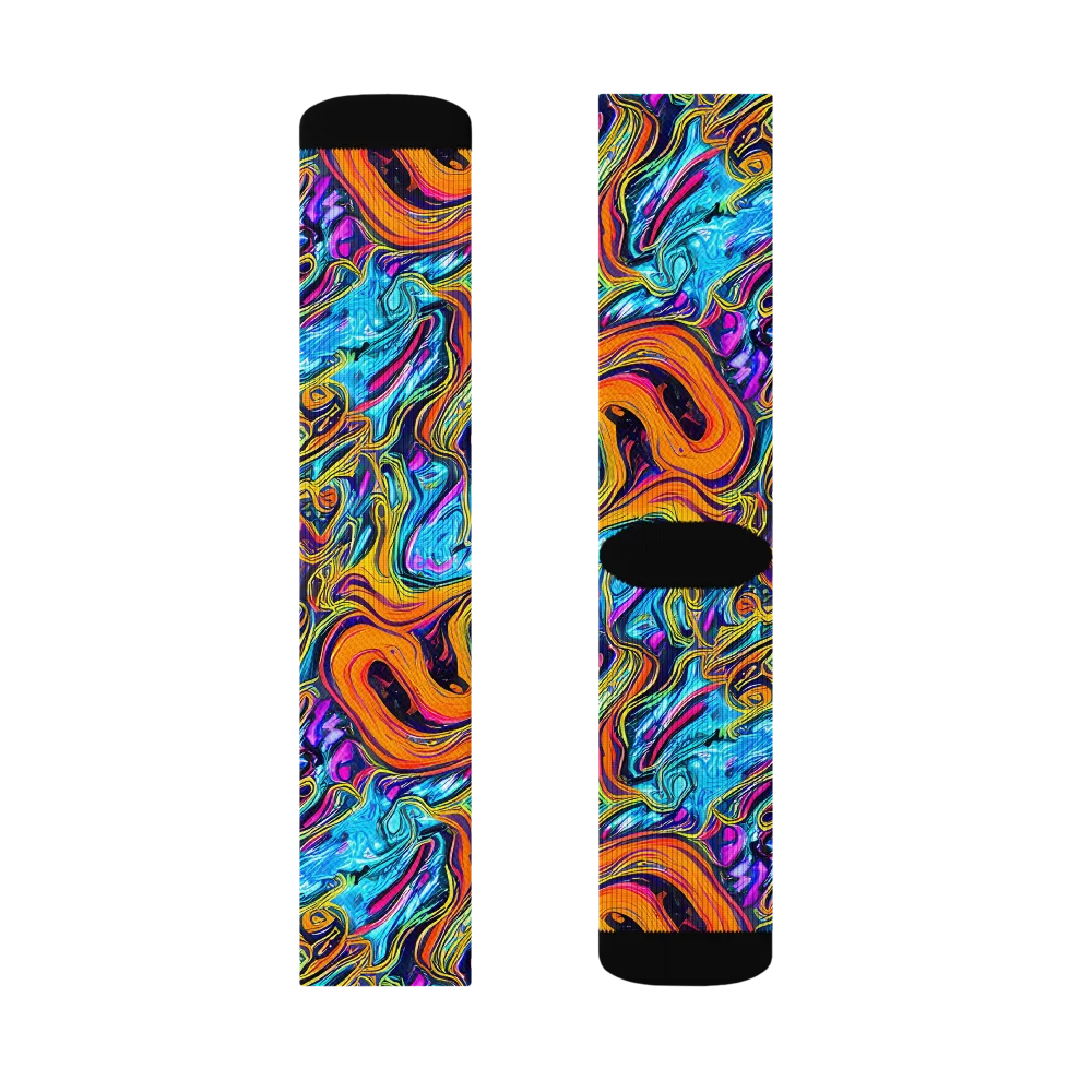 Vivid Gyre on Socks — Right Sock