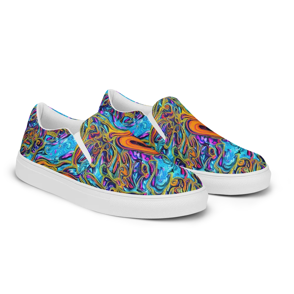 Vivid Gyre on Women's Slip-On Canvas Shoes — Right Front