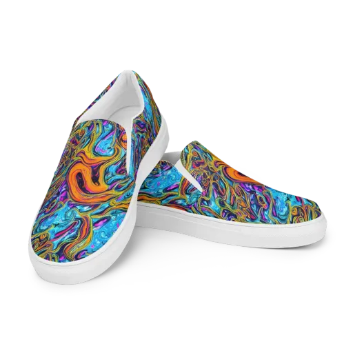 Vivid Gyre on a Women's Slip-On Canvas Shoes