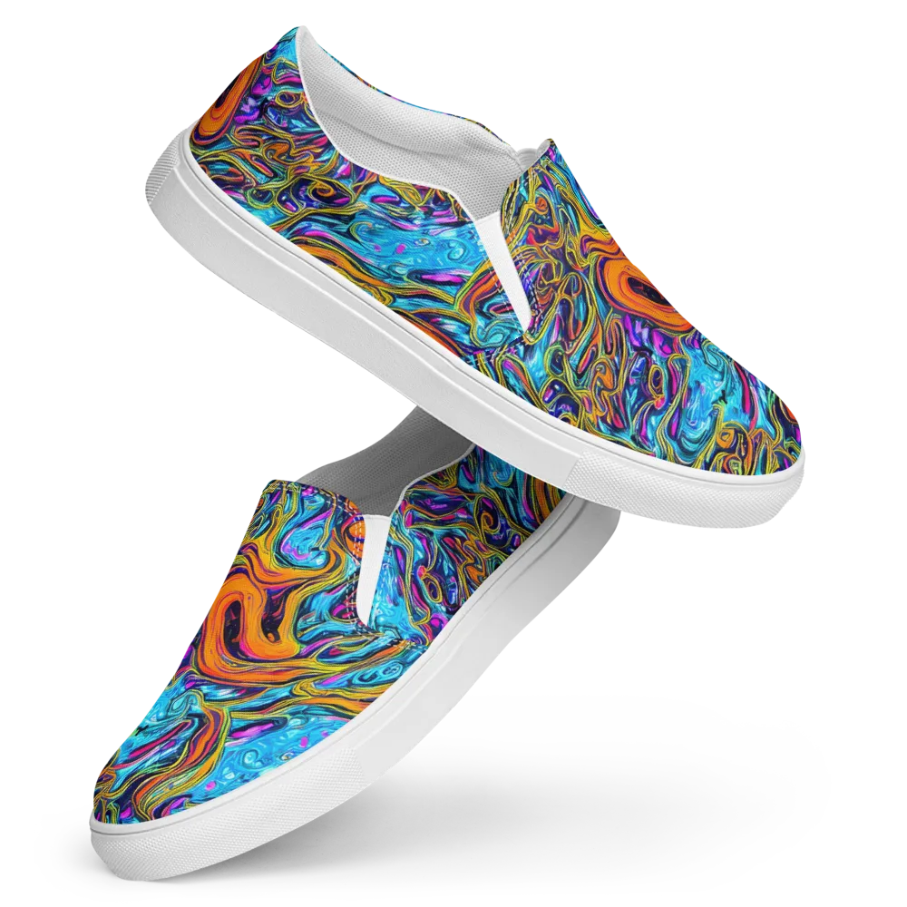 Vivid Gyre on Women's Slip-On Canvas Shoes — Front