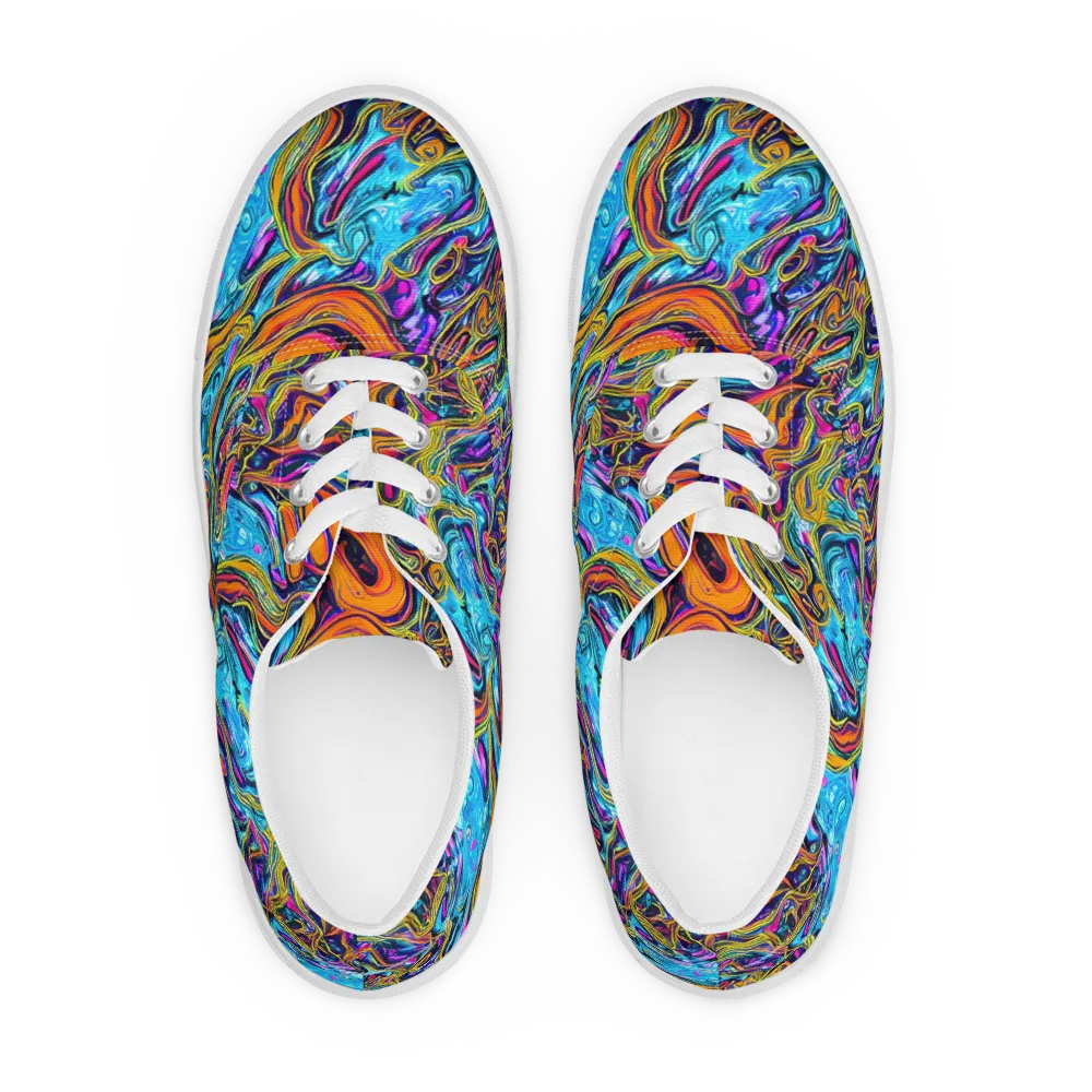 Vivid Gyre on Men's Lace-Up Canvas Shoes — Front