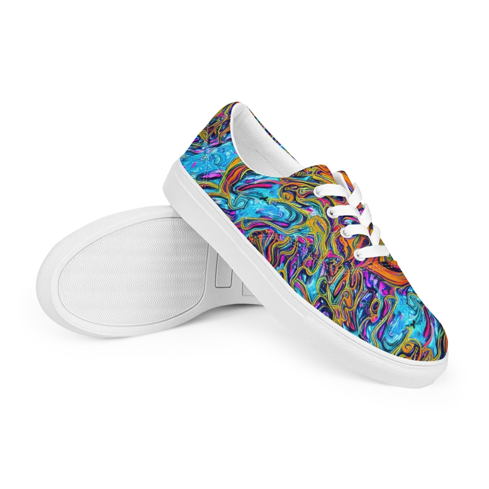 Vivid Gyre on Men's Lace-Up Canvas Shoes — Right Front