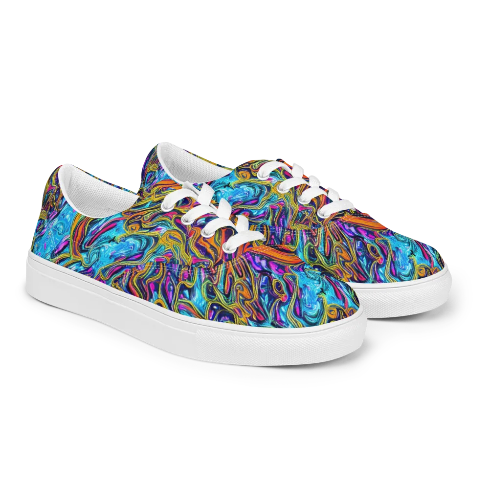Vivid Gyre on Men's Lace-Up Canvas Shoes — Right Front