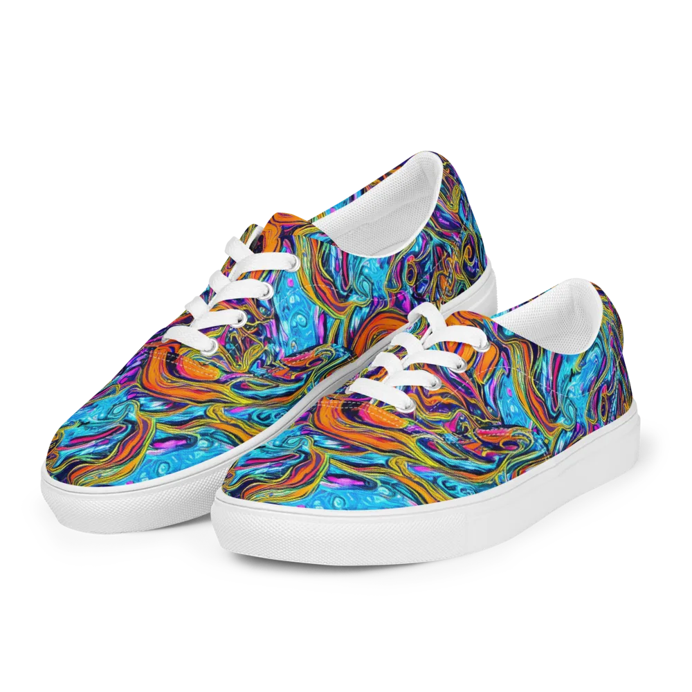Vivid Gyre on Men's Lace-Up Canvas Shoes — Left Front