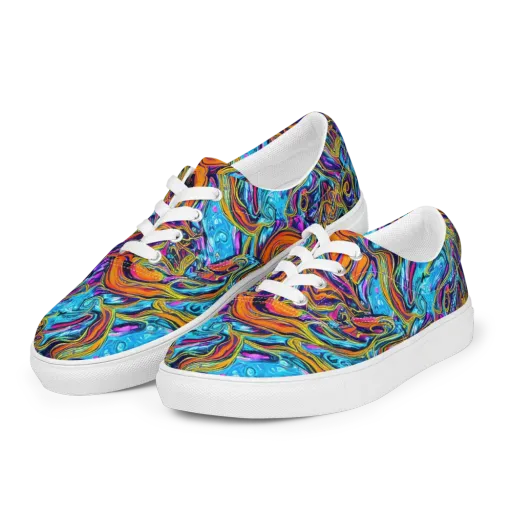 Vivid Gyre on a Men's Lace-Up Canvas Shoes
