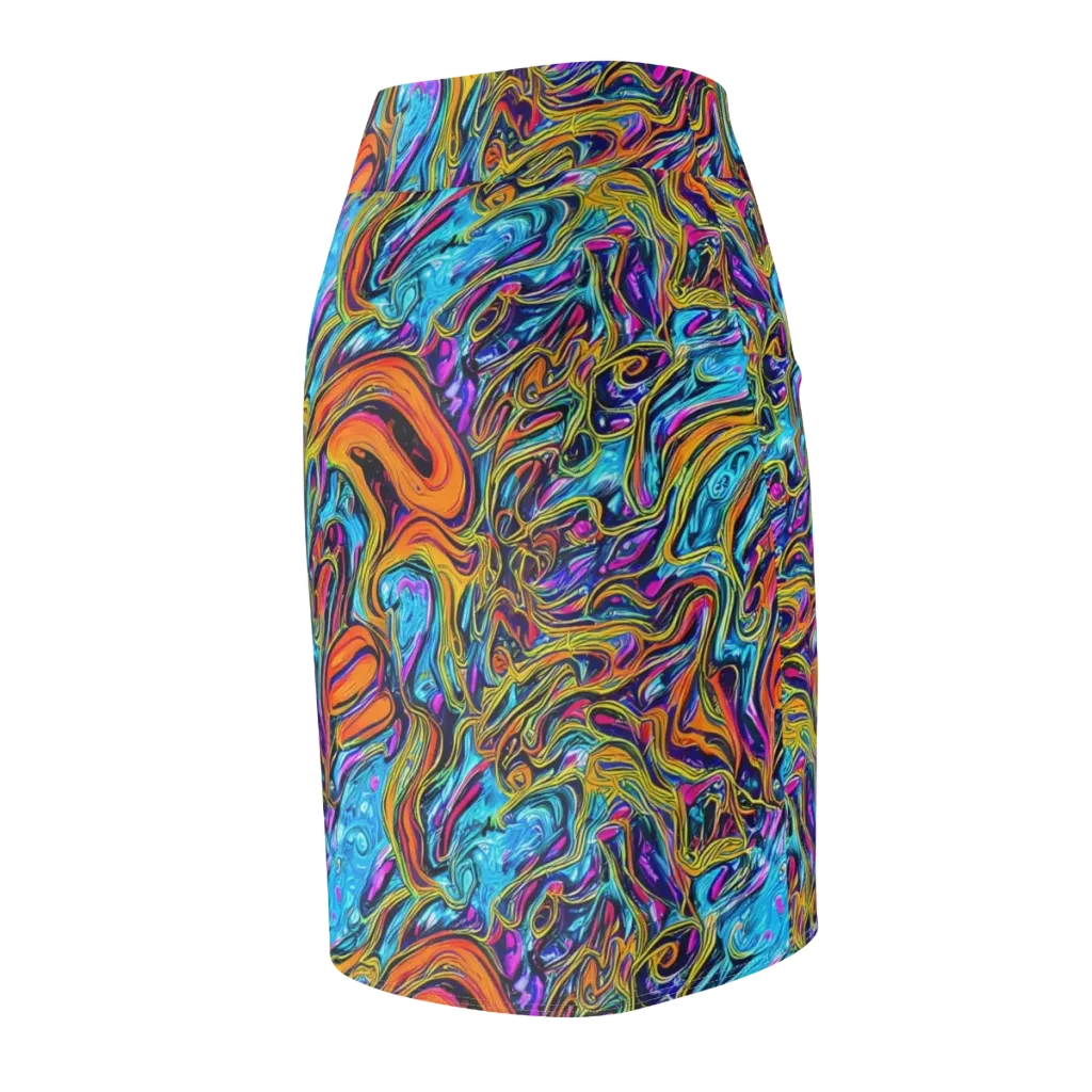 Vivid Gyre on Pencil Skirt — Back Side