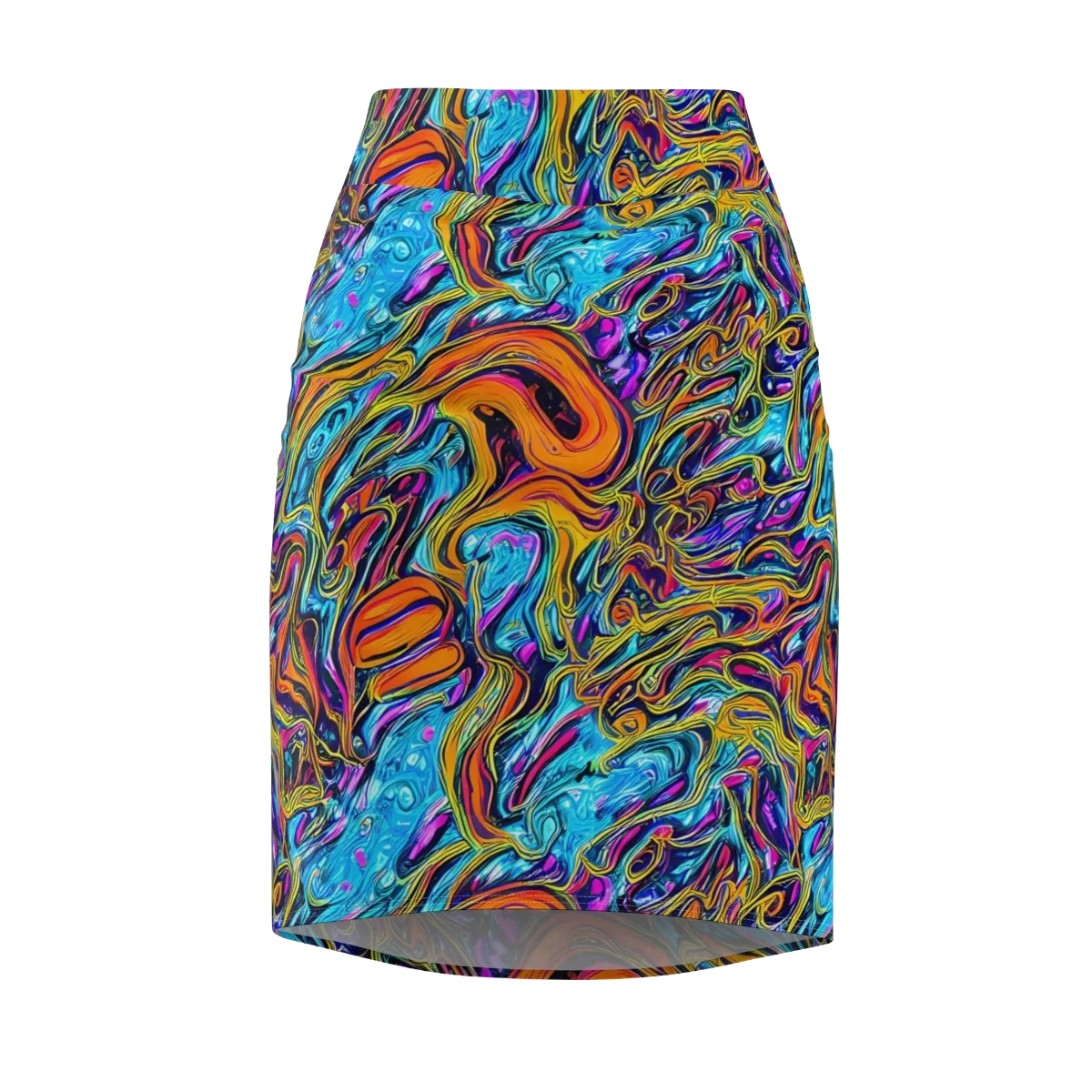 Vivid Gyre on Pencil Skirt — Front