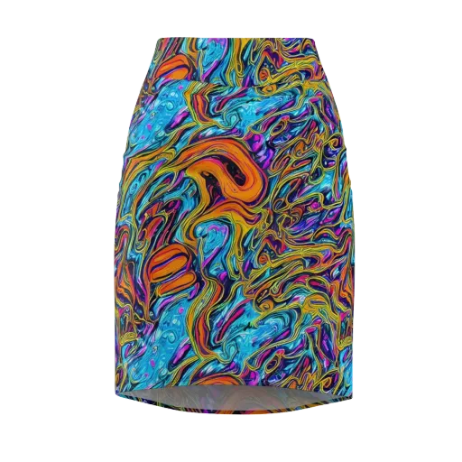Vivid Gyre on a Pencil Skirt