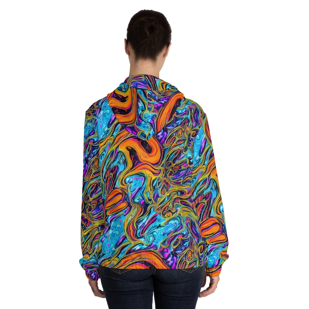Vivid Gyre on Women's Full-Zip Hoodie — Back On Person