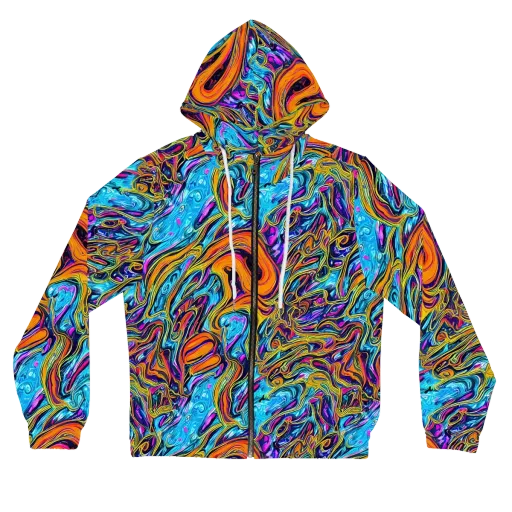 Vivid Gyre on a Women's Full-Zip Hoodie
