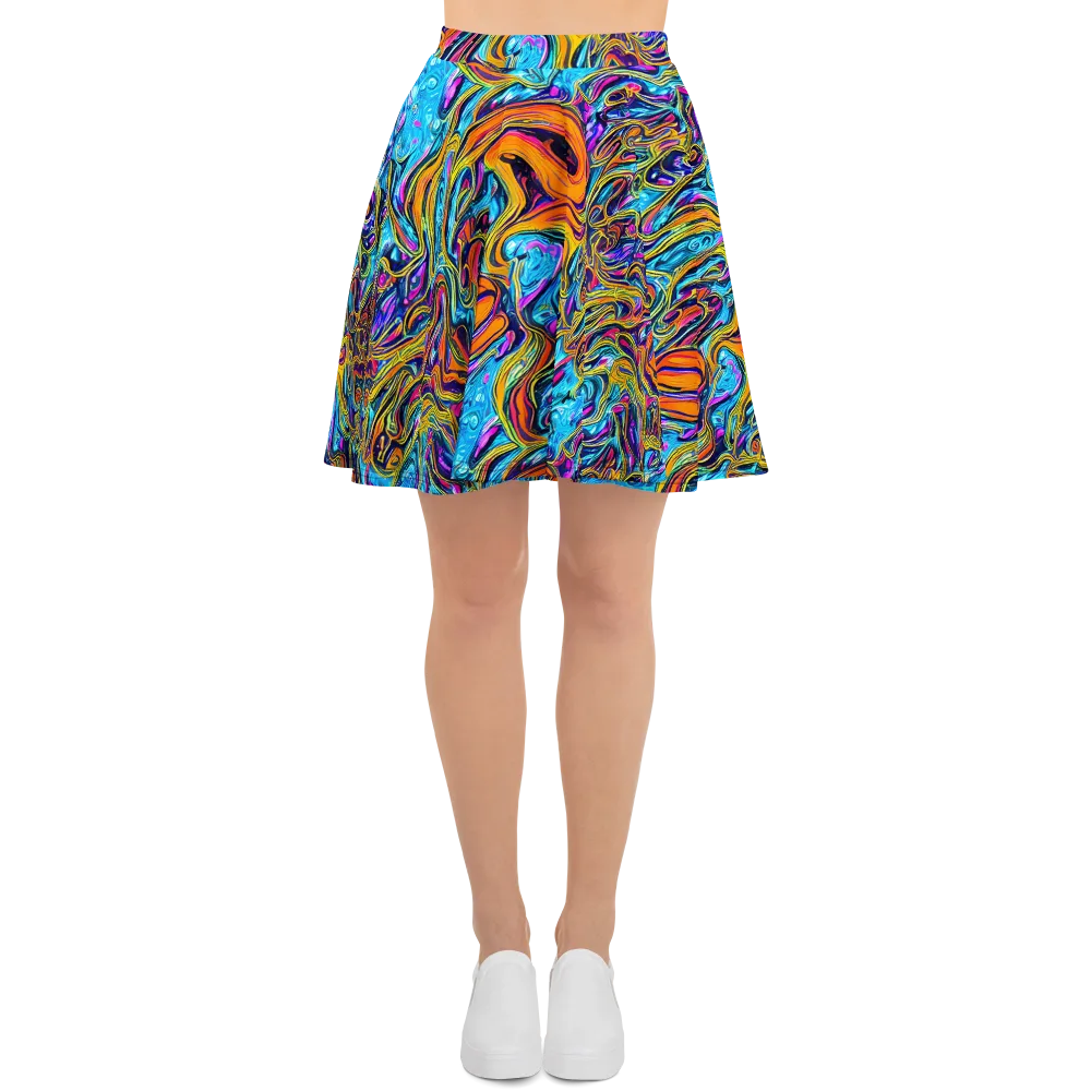 Vivid Gyre on Skater Skirt — Front