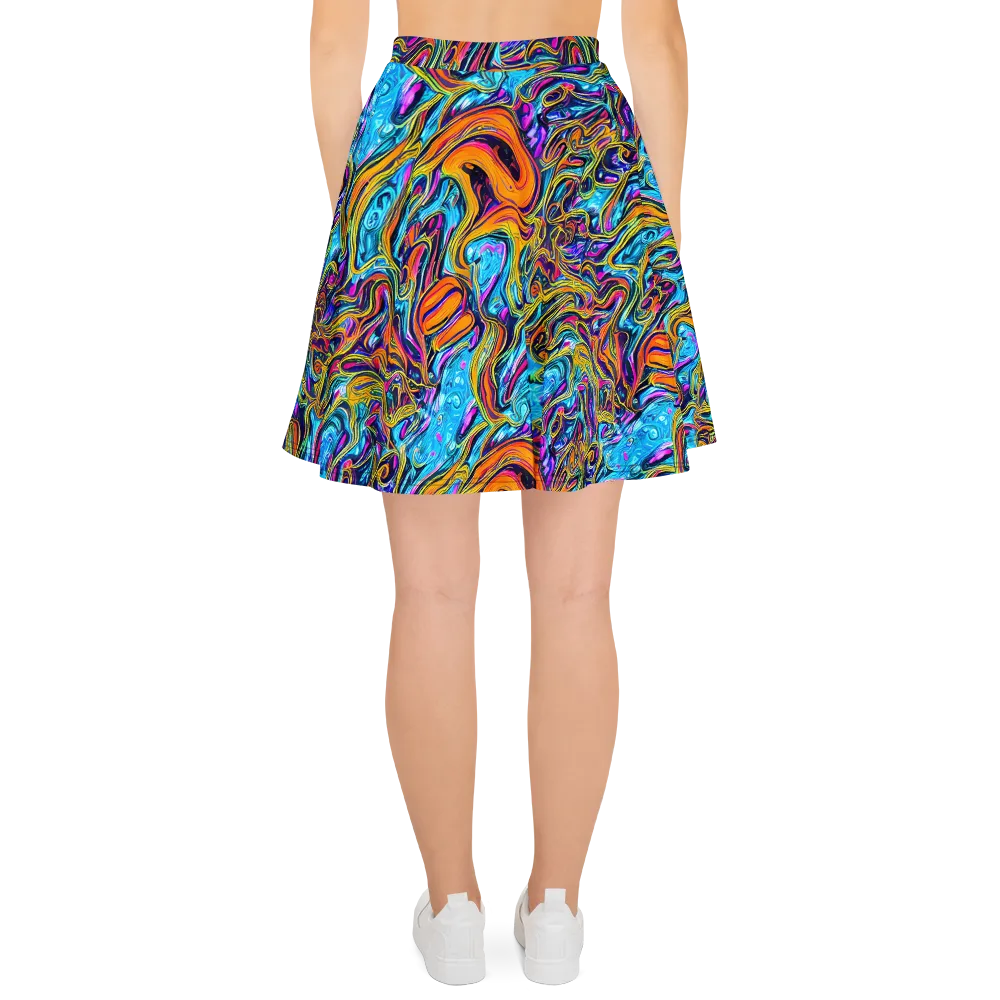 Vivid Gyre on Skater Skirt — Back
