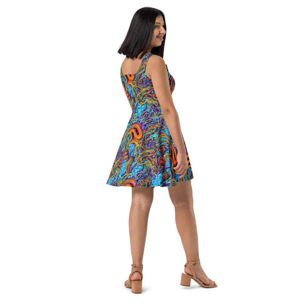 Vivid Gyre on Skater Dress — Right