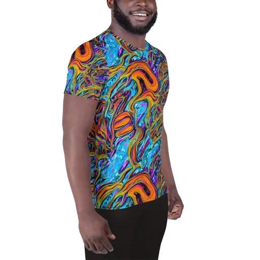 Vivid Gyre on a Men's Athletic T-Shirt