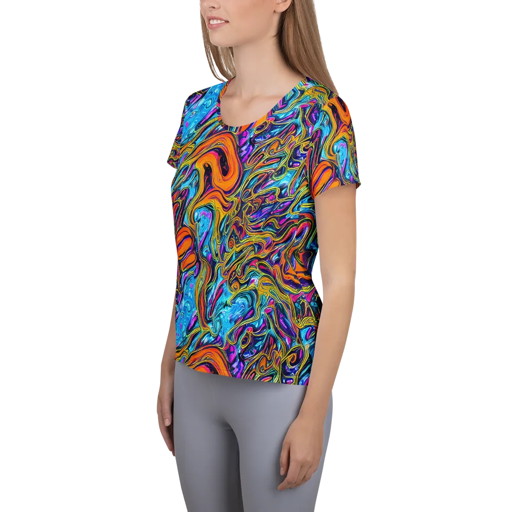 Vivid Gyre on Women's Athletic T-Shirt — Left