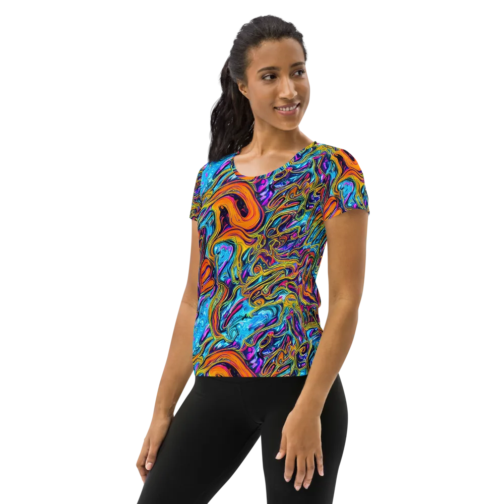 Vivid Gyre on Women's Athletic T-Shirt — Left