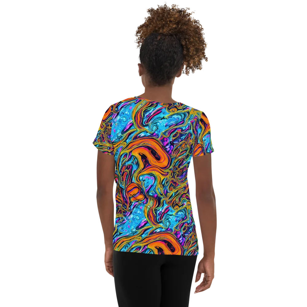 Vivid Gyre on Women's Athletic T-Shirt — Back