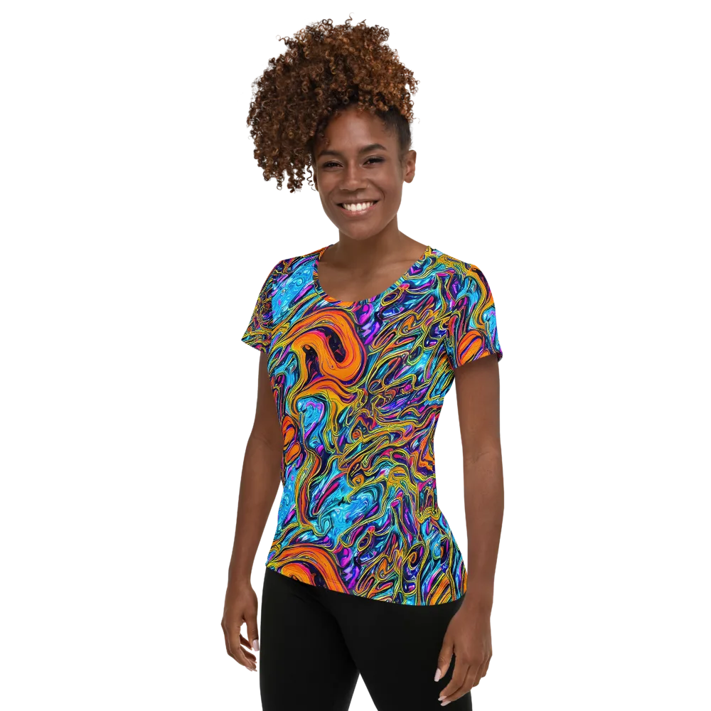 Vivid Gyre on Women's Athletic T-Shirt — Left