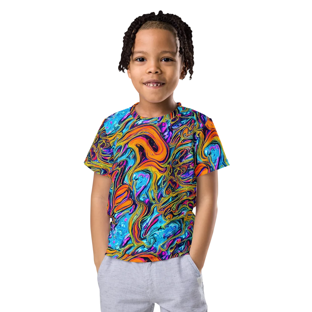 Vivid Gyre on Kids Crew Neck T-Shirt — Front